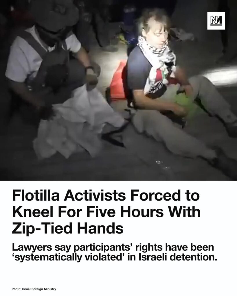 image of how the Flotilla detainees are treated by izrahell